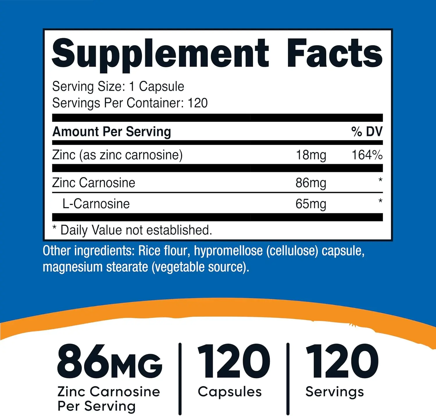 Nutricost Zinc Carnosine 86Mg Capsules